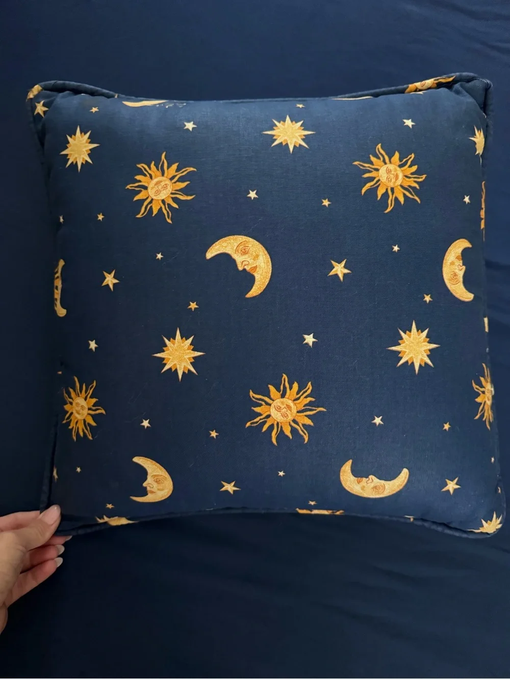 Vintage Celestial Moon & Stars Decorative Throw Pillows & Pillowcase - Navy Blue